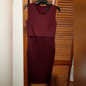 Enfocus Studio Sleeveless Deep Burgundy Midi Dress. Ladies Size 6. NWOT